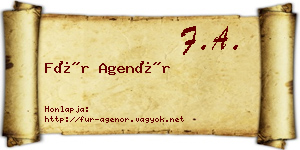 Für Agenór névjegykártya